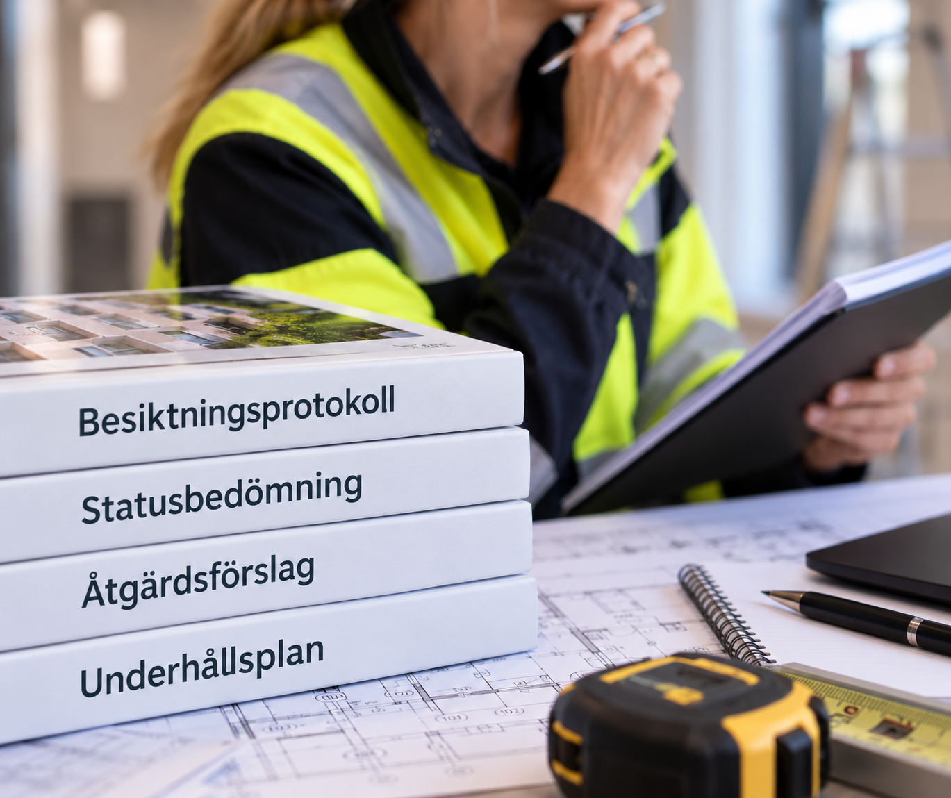 Besiktningsprotokoll, statusbedömning, åtgärdsförslag och underhållsplan vid teknisk utredning